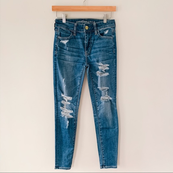 American Eagle Outfitters Denim - AMERICAN EAGLE | Distressed Hi Rise Jeggings Sz 0